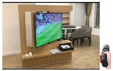 32" 43" 55" 65" 75" 85"  Arası Motorlu LCD Tv Dolap İçi Arası 180° Döner TV Sehpa Lcd Askı Aparatı Motorlu KUMANDALI