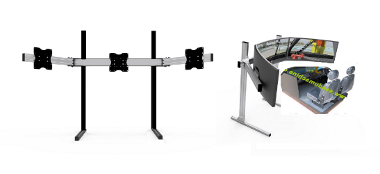  43" 55" 65" 75" Çoklu Monitör İzleme Standı & Psikoteknik Simülatör Eğitimi Paneli