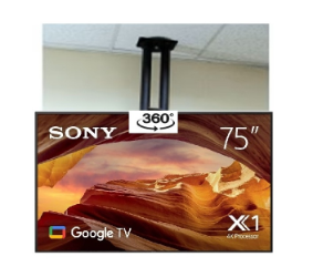 55" 65" 75" 85" Uyumlu 360° Dönebilen Çift Bağlantılı Tavan Askı Aparatı