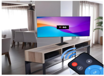  43" 55" 65" 75" 85" Arası Motorlu LCD Tv Dolap Üstü 180° Döner TV Sehpa Lcd Askı Aparatı Motorlu KUMANDALI