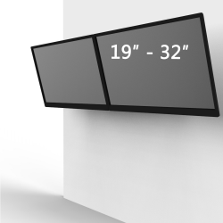 17" 32" 43" Monitör Destekli Duvar Tipi 2Li LCD Monitör ve TV Kolu
