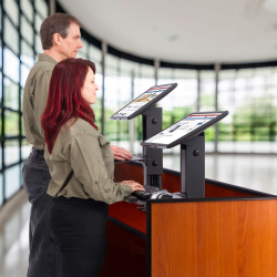 Android Tablet İPad Stant Masaüstü Sabit Tipi Alttan Ağırlıklı Barkod Okuyuculu 