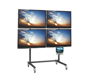 27" 43" 49" 2 x 2 Seyyar Tekerlekli Çoklu Monitör İzleme Standı