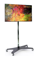 27" 37"40" 49" Arası Krom Kaplama Seyyar Tekerlekli Sunum Standı TV, LCD Askı Aparatı